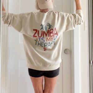 Zumba Is My Therapy Cream Graphic Sweatshirt